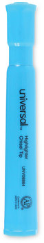 Universal™ Desk Highlighters Fluorescent Blue Ink, Chisel Tip, Barrel, Dozen