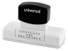 A Picture of product UNV-10033GN Universal® Recycled Pre-Inked Custom Stamp Micropore Preinked, 3.75 x 1.38