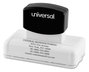A Picture of product UNV-10034GN Universal® Recycled Pre-Inked Custom Stamp Micropore Preinked, 3.25 x 1.75