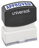 A Picture of product UNV-10043 Universal® Pre-Inked One-Color Stamp Message APPROVED, Blue