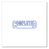 A Picture of product UNV-10044 Universal® Pre-Inked One-Color Stamp Message COMPLETED, Blue Ink