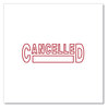 A Picture of product UNV-10045 Universal® Pre-Inked One-Color Stamp Message CANCELLED, Red