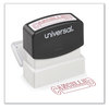 A Picture of product UNV-10045 Universal® Pre-Inked One-Color Stamp Message CANCELLED, Red