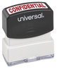 A Picture of product UNV-10046 Universal® Pre-Inked One-Color Stamp Message CONFIDENTIAL, Red