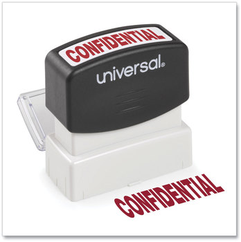 Universal® Pre-Inked One-Color Stamp Message CONFIDENTIAL, Red