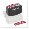 A Picture of product UNV-10046 Universal® Pre-Inked One-Color Stamp Message CONFIDENTIAL, Red