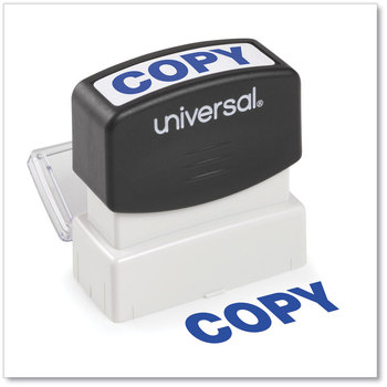 Universal® Pre-Inked One-Color Stamp Message COPY, Blue