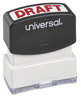 A Picture of product UNV-10049 Universal® Pre-Inked One-Color Stamp Message DRAFT, Red