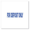 A Picture of product UNV-10056 Universal® Pre-Inked One-Color Stamp Message for DEPOSIT ONLY, Blue