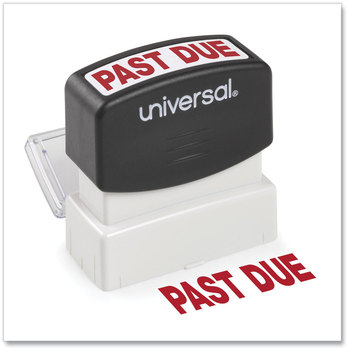 Universal® Pre-Inked One-Color Stamp Message PAST DUE, Red