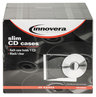 A Picture of product IVR-85825 Innovera® CD/DVD Slim Jewel Cases Clear/Black, 25/Pack