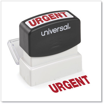 Universal® Pre-Inked One-Color Stamp Message URGENT, Red