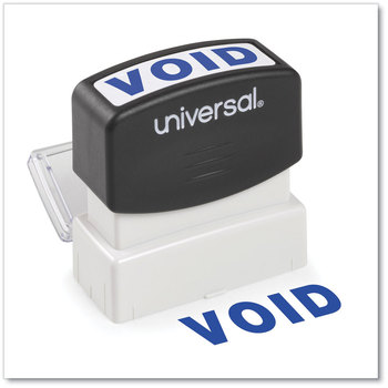 Universal® Pre-Inked One-Color Stamp Message VOID, Blue