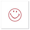 A Picture of product UNV-10080 Universal® Pre-Inked One-Color Round Stamp Message SMILEY FACE, Pre-Inked/Re-Inkable, Red