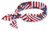 A Picture of product EGO-12303 ergodyne® Chill-Its 6700 Cooling Polymer Headband with Tie. One Size Fits Most. 36.5 X 2 in. Stars and Stripes Design. Ships in 1-3 Business Days.