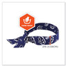 A Picture of product EGO-12306 ergodyne® Chill-Its 6700 Cooling Polymer Headband with Tie. One Size Fits Most. 36.5 X 2 in. Navy Western Design. Ships in 1-3 Business Days.