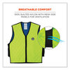A Picture of product EGO-12533 ergodyne® Chill-Its 6665 Embedded Polymer Cooling Vest with Zipper Nylon/Polymer, Medium, Lime, Ships in 1-3 Business Days