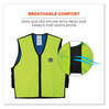 A Picture of product EGO-12536 ergodyne® Chill-Its 6665 Embedded Polymer Cooling Vest with Zipper Nylon/Polymer, 2X-Large, Lime, Ships in 1-3 Business Days
