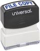 A Picture of product UNV-10104 Universal® Pre-Inked One-Color Stamp Message FILE COPY, Blue