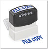 A Picture of product UNV-10104 Universal® Pre-Inked One-Color Stamp Message FILE COPY, Blue