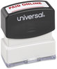 A Picture of product UNV-10156 Universal® Pre-Inked One-Color Stamp Message PAID ONLINE, Red