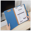 A Picture of product UNV-10201 Universal® Bright Colored Pressboard Classification Folders 2" Expansion, 1 Divider, 4 Fasteners, Letter Size, Cobalt Blue, 10/Box