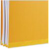 A Picture of product UNV-10204 Universal® Bright Colored Pressboard Classification Folders 2" Expansion, 1 Divider, 4 Fasteners, Letter Size, Yellow Exterior, 10/Box