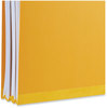 A Picture of product UNV-10214 Universal® Bright Colored Pressboard Classification Folders 2" Expansion, 1 Divider, 4 Fasteners, Legal Size, Yellow Exterior, 10/Box