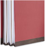 A Picture of product UNV-10250 Universal® Four-, Six- and Eight-Section Pressboard Classification Folders Four-Section 2" Expansion, 1 Divider, 4 Fasteners, Letter Size, Red Exterior, 10/Box