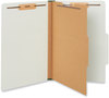 A Picture of product UNV-10262 Universal® Four-, Six- and Eight-Section Pressboard Classification Folders Four-Section 2" Expansion, 1 Divider, 4 Fasteners, Legal Size, Gray Exterior, 10/Box