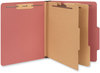 A Picture of product UNV-10270 Universal® Four-, Six- and Eight-Section Pressboard Classification Folders Six-Section 2" Expansion, 2 Dividers, 6 Fasteners, Letter Size, Red Exterior, 10/Box