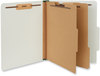 A Picture of product UNV-10272 Universal® Four-, Six- and Eight-Section Pressboard Classification Folders Six-Section 2" Expansion, 2 Dividers, 6 Fasteners, Letter Size, Gray Exterior, 10/Box