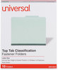 A Picture of product UNV-10273 Universal® Four-, Six- and Eight-Section Pressboard Classification Folders Six-Section 2" Expansion, 2 Dividers, 6 Fasteners, Letter Size, Gray-Green, 10/Box