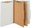 A Picture of product UNV-10282 Universal® Four-, Six- and Eight-Section Pressboard Classification Folders Six-Section 2" Expansion, 2 Dividers, 6 Fasteners, Legal Size, Gray Exterior, 10/Box