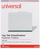 A Picture of product UNV-10292 Universal® Four-, Six- and Eight-Section Pressboard Classification Folders 3" Expansion, 3 Dividers, 8 Fasteners, Letter Size, Gray Exterior, 10/Box