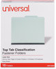 A Picture of product UNV-10293 Universal® Four-, Six- and Eight-Section Pressboard Classification Folders 3" Expansion, 3 Dividers, 8 Fasteners, Letter Size, Gray-Green, 10/Box