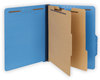 A Picture of product UNV-10301 Universal® Bright Colored Pressboard Classification Folders 2" Expansion, 2 Dividers, 6 Fasteners, Letter Size, Cobalt Blue, 10/Box