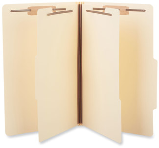 Universal® Six-Section Classification Folders 2" Expansion, 2 Dividers, 6 Fasteners, Legal Size, Manila Exterior, 15/Box