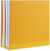 A Picture of product UNV-10314 Universal® Bright Colored Pressboard Classification Folders 2" Expansion, 2 Dividers, 6 Fasteners, Legal Size, Yellow Exterior, 10/Box