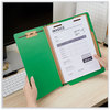 A Picture of product UNV-10317 Universal® Deluxe Six-Section Colored Pressboard End Tab Classification Folders 2 Dividers, 6 Fasteners, Letter Size, Green, 10/Box