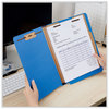 A Picture of product UNV-10318 Universal® Deluxe Six-Section Colored Pressboard End Tab Classification Folders 2 Dividers, 6 Fasteners, Letter Size, Cobalt Blue, 10/Box