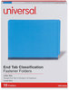 A Picture of product UNV-10318 Universal® Deluxe Six-Section Colored Pressboard End Tab Classification Folders 2 Dividers, 6 Fasteners, Letter Size, Cobalt Blue, 10/Box