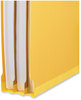 A Picture of product UNV-10319 Universal® Deluxe Six-Section Colored Pressboard End Tab Classification Folders 2 Dividers, 6 Fasteners, Letter Size, Yellow, 10/Box