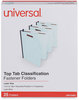 A Picture of product UNV-10401 Universal® Top Tab Classification Folders 2" Expansion, 2 Fasteners, Letter Size, Light Blue Exterior, 25/Box