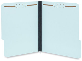 Universal® Top Tab Classification Folders 2" Expansion, 2 Fasteners, Letter Size, Light Blue Exterior, 25/Box