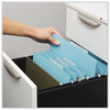 A Picture of product UNV-10404 Universal® Four-, Six- and Eight-Section Pressboard Classification Folders Four-Section 1.75" Expansion, 1 Divider, 4 Fasteners, Letter Size, Light Blue, 20/Box