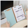 A Picture of product UNV-10404 Universal® Four-, Six- and Eight-Section Pressboard Classification Folders Four-Section 1.75" Expansion, 1 Divider, 4 Fasteners, Letter Size, Light Blue, 20/Box