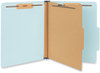 A Picture of product UNV-10404 Universal® Four-, Six- and Eight-Section Pressboard Classification Folders Four-Section 1.75" Expansion, 1 Divider, 4 Fasteners, Letter Size, Light Blue, 20/Box