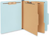 A Picture of product UNV-10405 Universal® Four-, Six- and Eight-Section Pressboard Classification Folders Six-Section 2.5" Expansion, 2 Dividers, 6 Fasteners, Letter Size, Light Blue, 20/Box