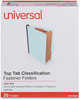 A Picture of product UNV-10405 Universal® Four-, Six- and Eight-Section Pressboard Classification Folders Six-Section 2.5" Expansion, 2 Dividers, 6 Fasteners, Letter Size, Light Blue, 20/Box